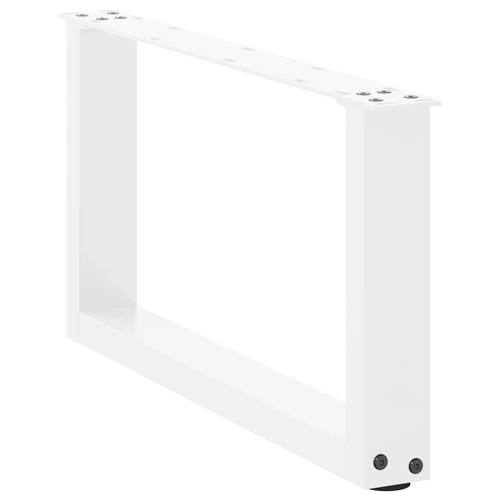 sofabordsben U-formet 2 stk. hvid 60x(30-31) cm stål