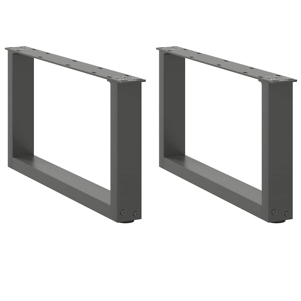 sofabordsben U-formet 2 stk. antracit 60x(30-31) cm stål