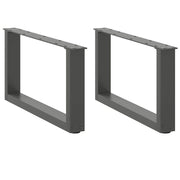 sofabordsben U-formet 2 stk. antracit 60x(30-31) cm stål