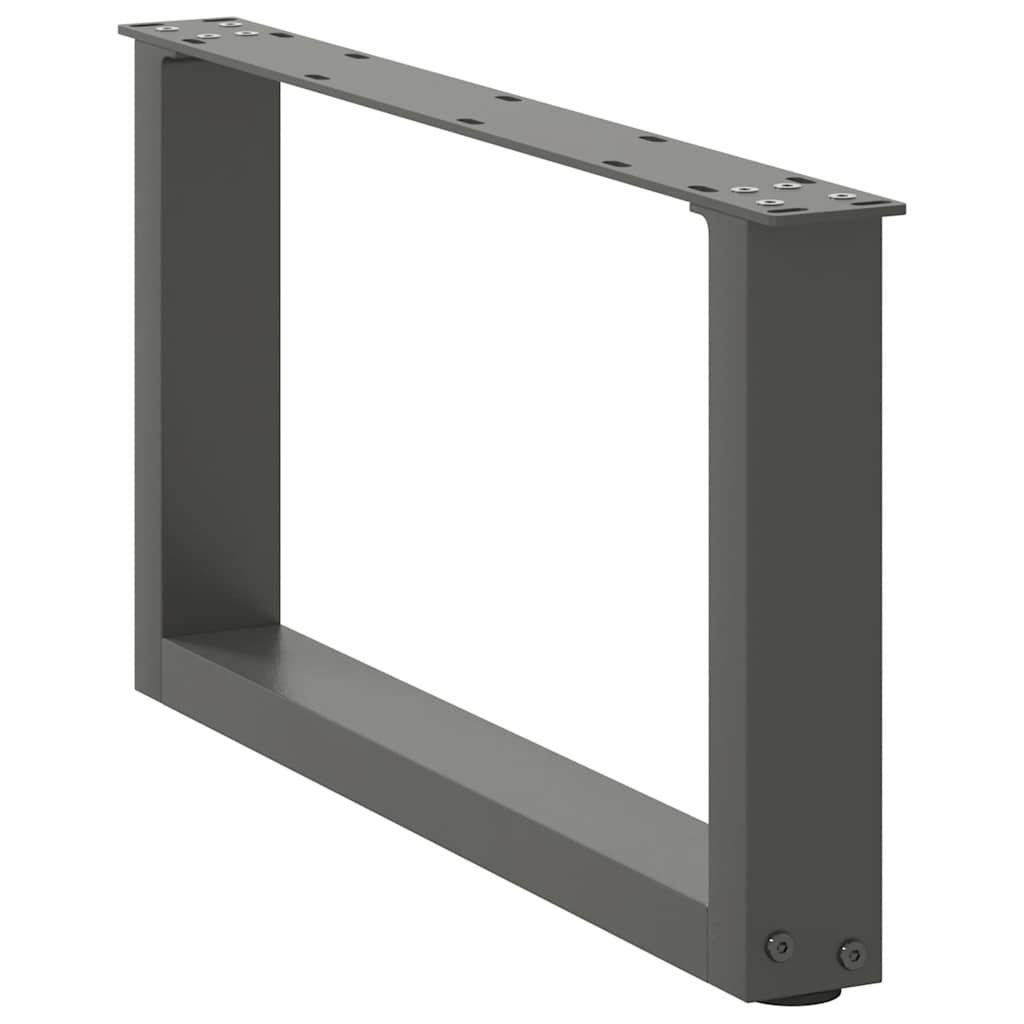 sofabordsben U-formet 2 stk. antracit 60x(30-31) cm stål