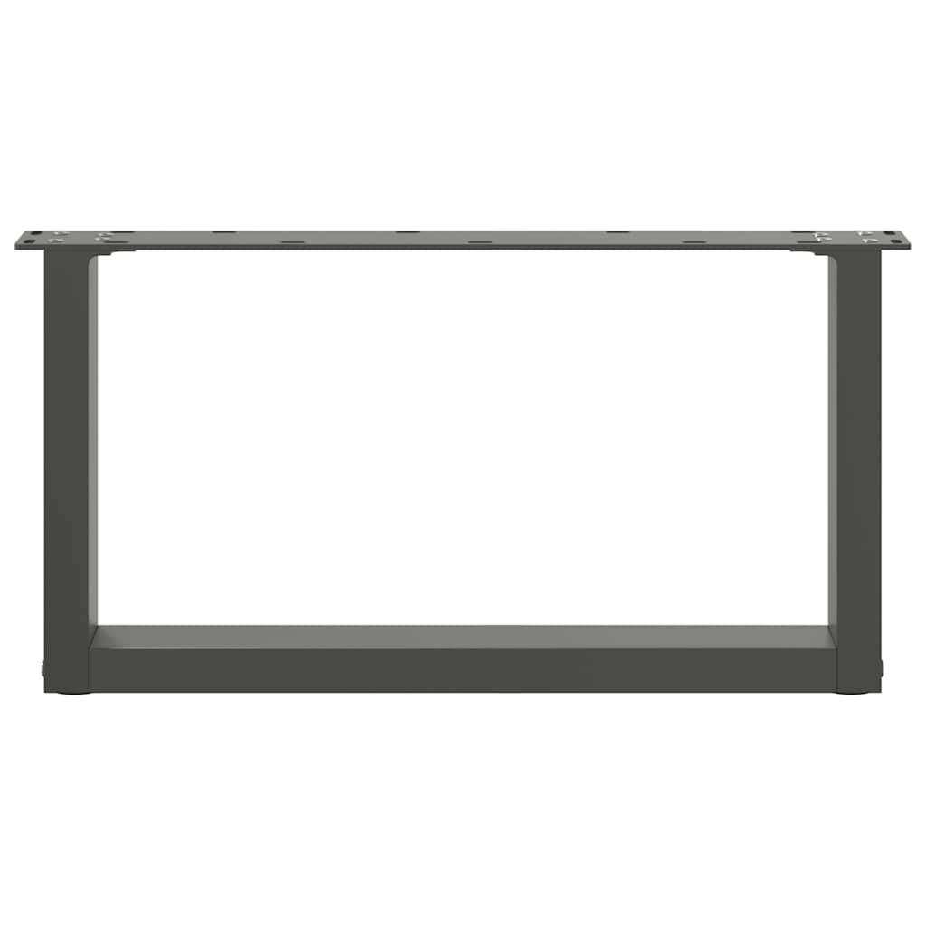 sofabordsben U-formet 2 stk. antracit 60x(30-31) cm stål