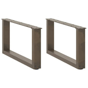 sofabordsben U-formet 2 stk. naturstål 60x(30-31) cm stål
