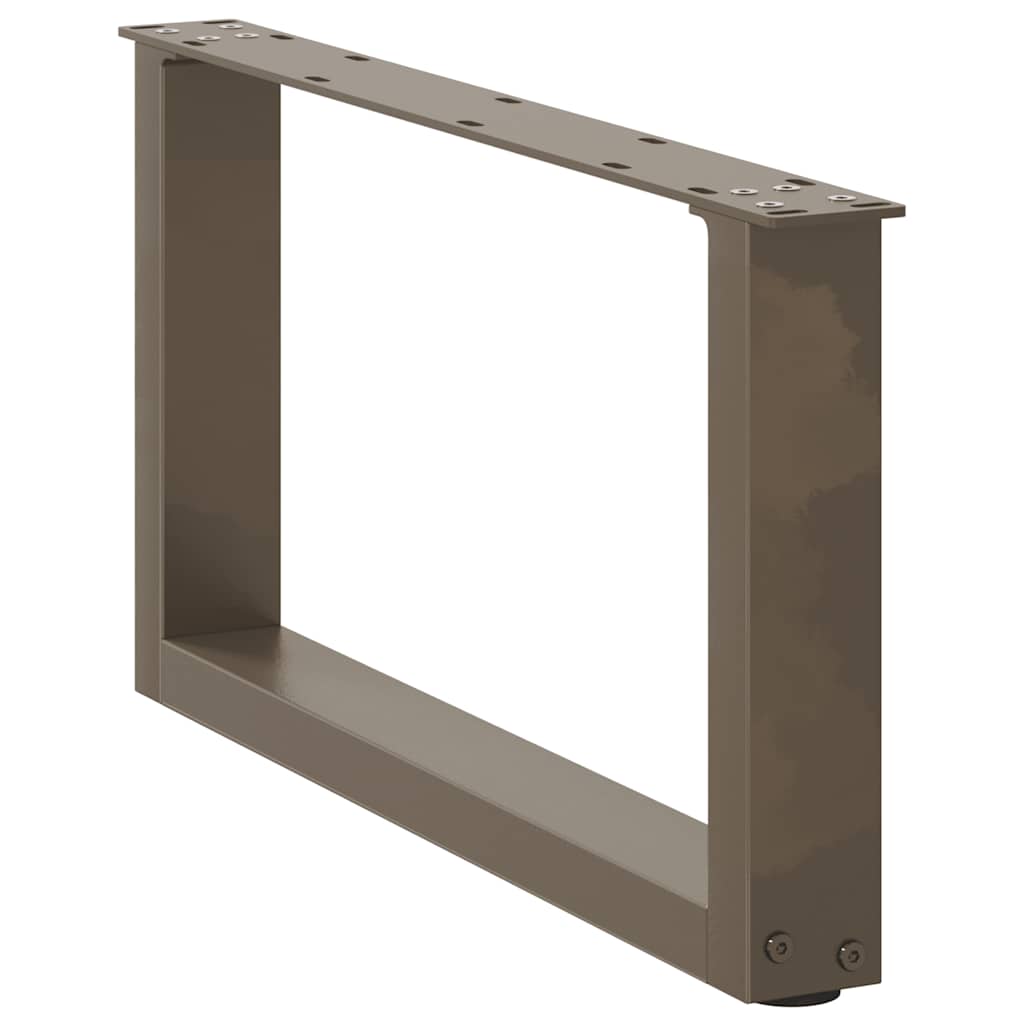 sofabordsben U-formet 2 stk. naturstål 60x(30-31) cm stål
