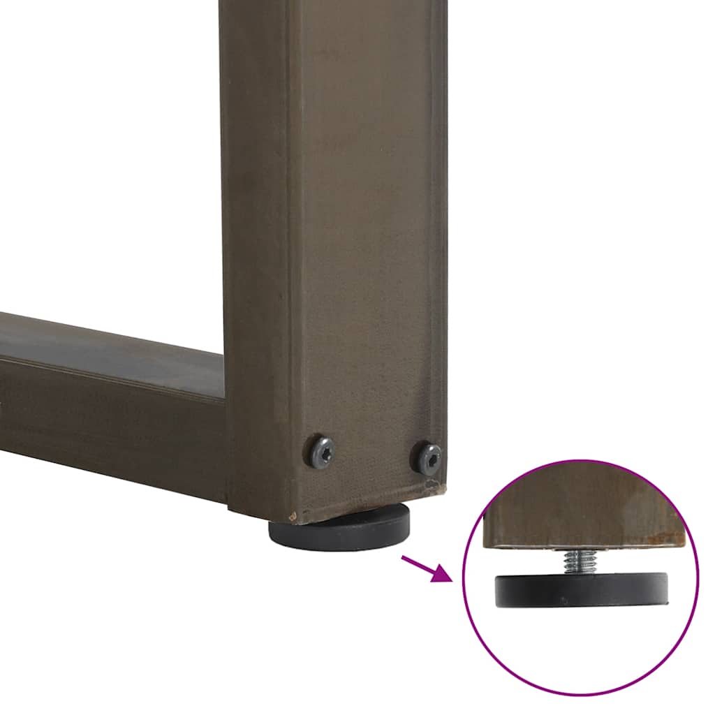 sofabordsben U-formet 2 stk. naturstål 60x(30-31) cm stål