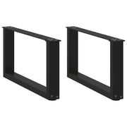 sofabordsben U-formet 2 stk. sort 70 x (30-31) cm stål