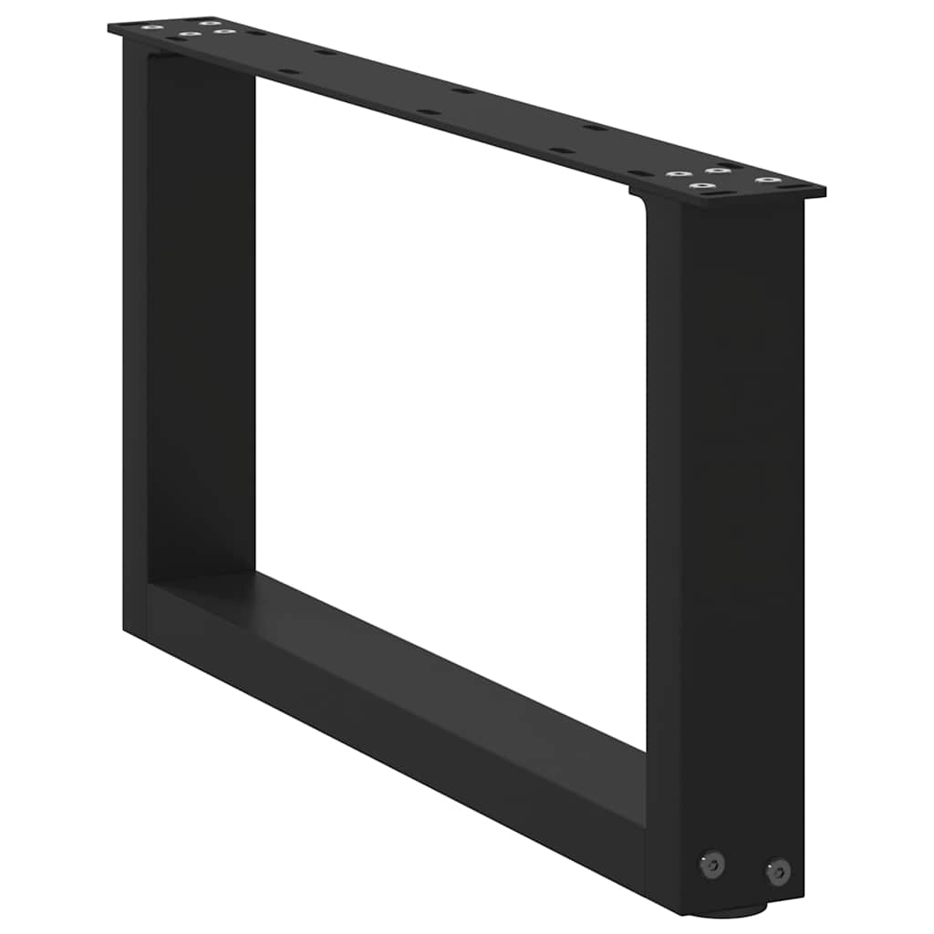 sofabordsben U-formet 2 stk. sort 70 x (30-31) cm stål