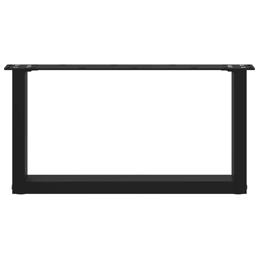 sofabordsben U-formet 2 stk. sort 70 x (30-31) cm stål