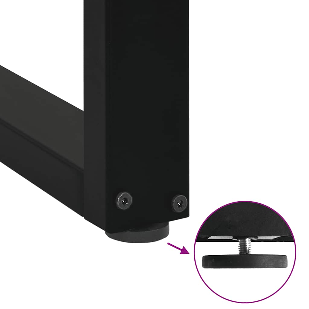 sofabordsben U-formet 2 stk. sort 70 x (30-31) cm stål