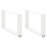 sofabordsben U-formet 2 stk. hvid 70x(30-31) cm stål