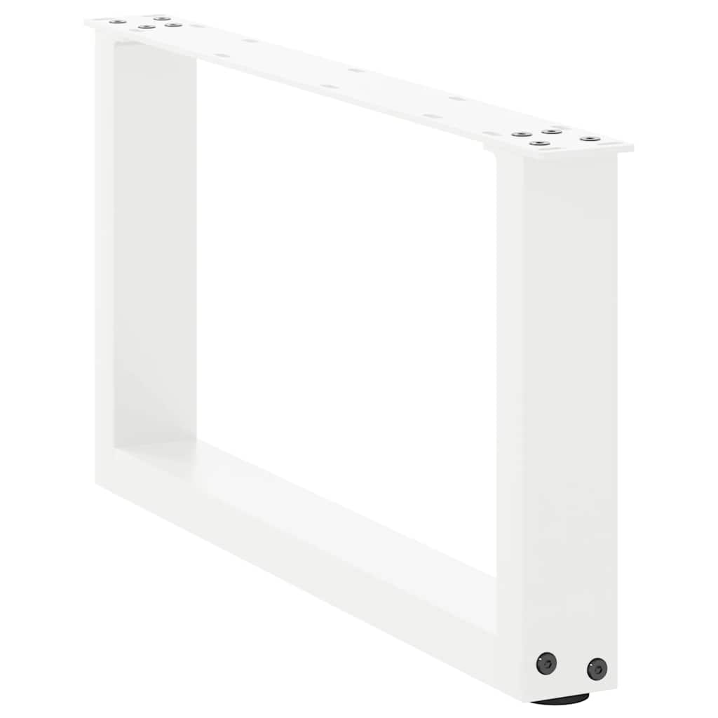 sofabordsben U-formet 2 stk. hvid 70x(30-31) cm stål