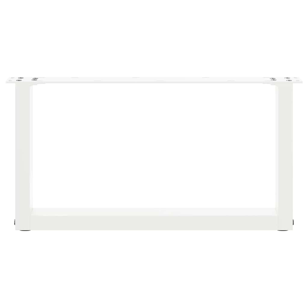 sofabordsben U-formet 2 stk. hvid 70x(30-31) cm stål