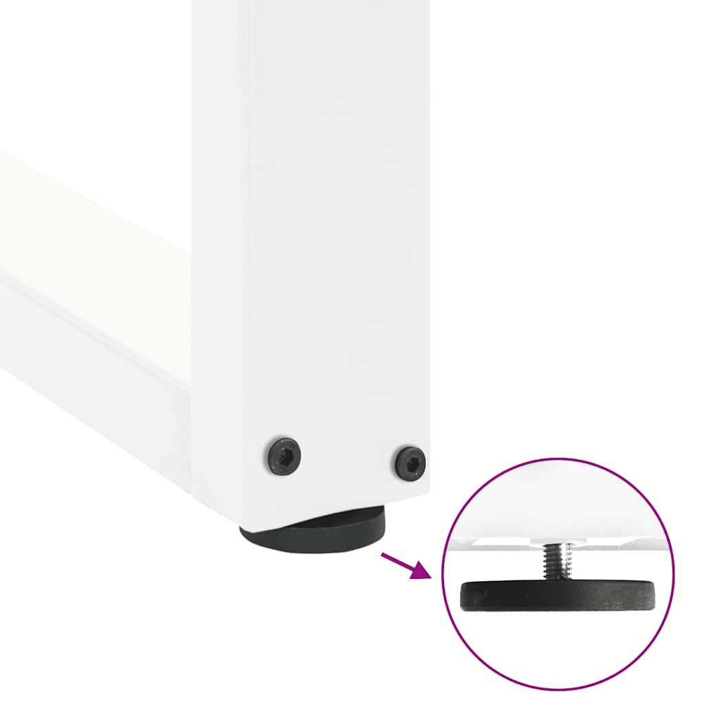 sofabordsben U-formet 2 stk. hvid 70x(30-31) cm stål