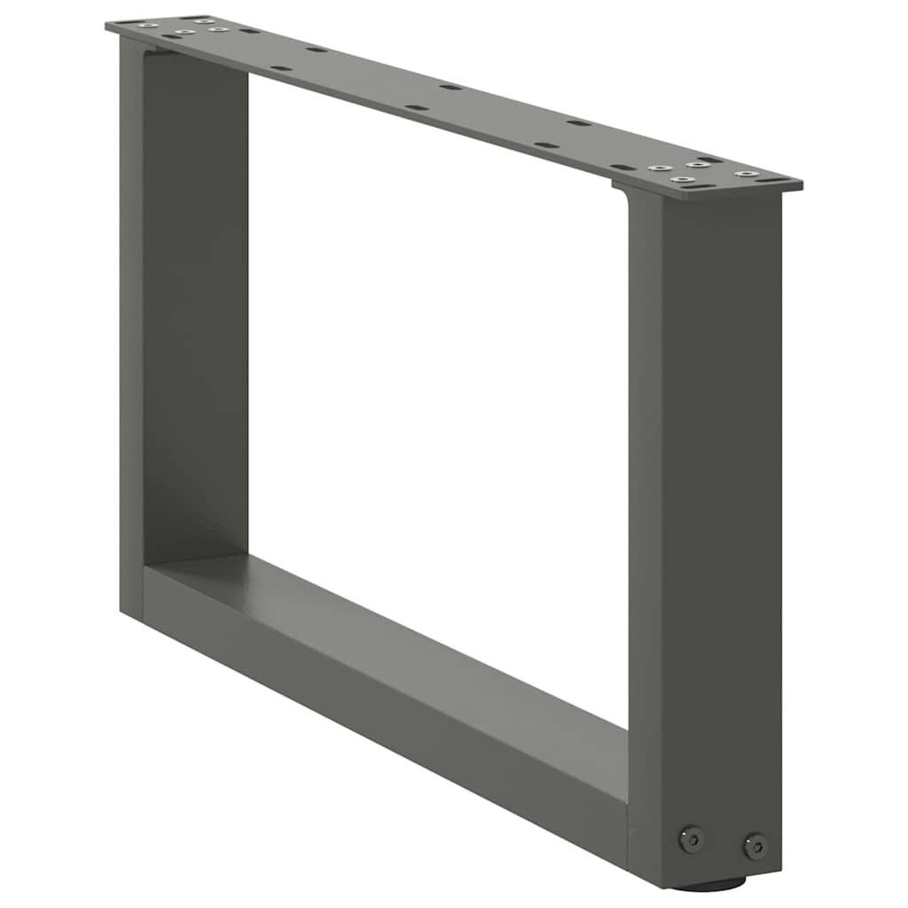 sofabordsben U-formet 2 stk. antracit 70x(30-31) cm stål
