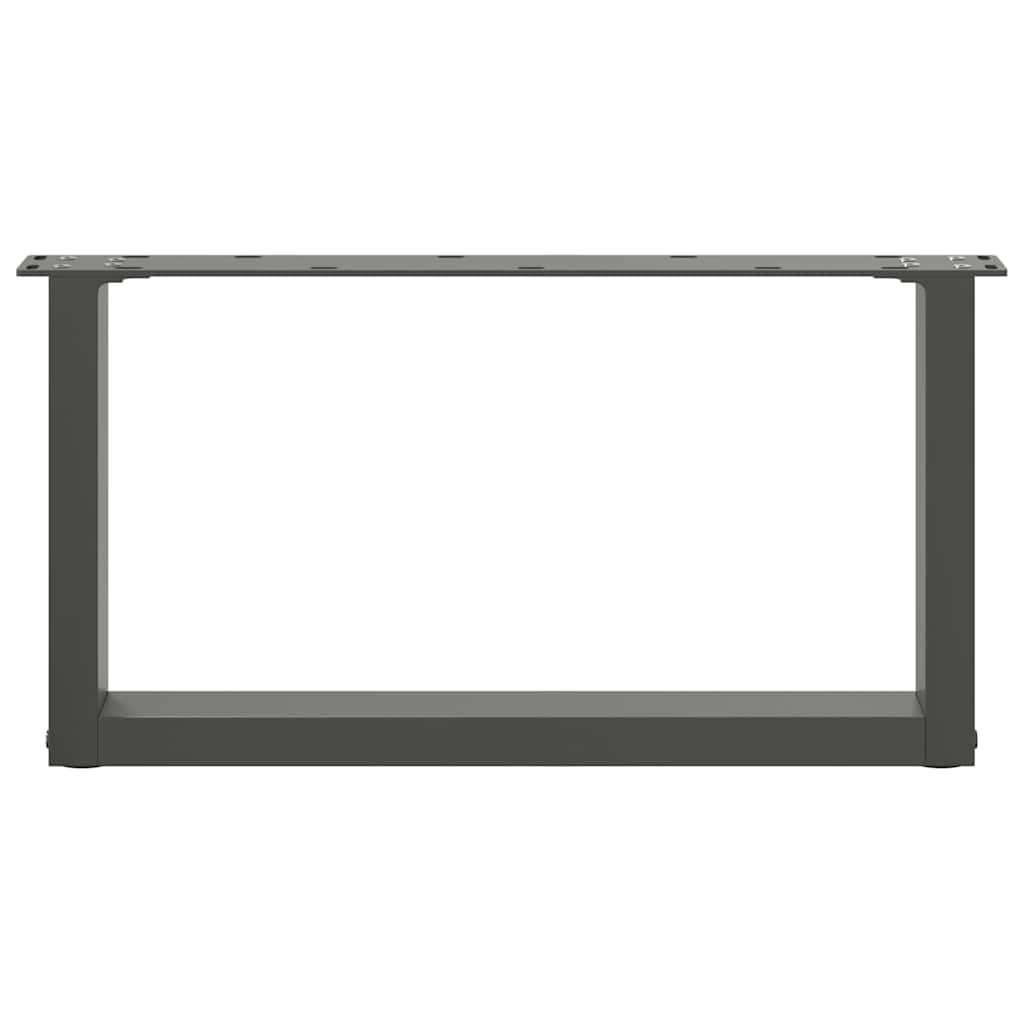 sofabordsben U-formet 2 stk. antracit 70x(30-31) cm stål