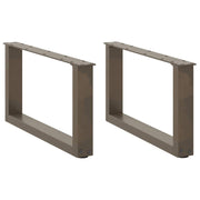 sofabordsben U-formet 2 stk. naturstål 70x(30-31) cm stål
