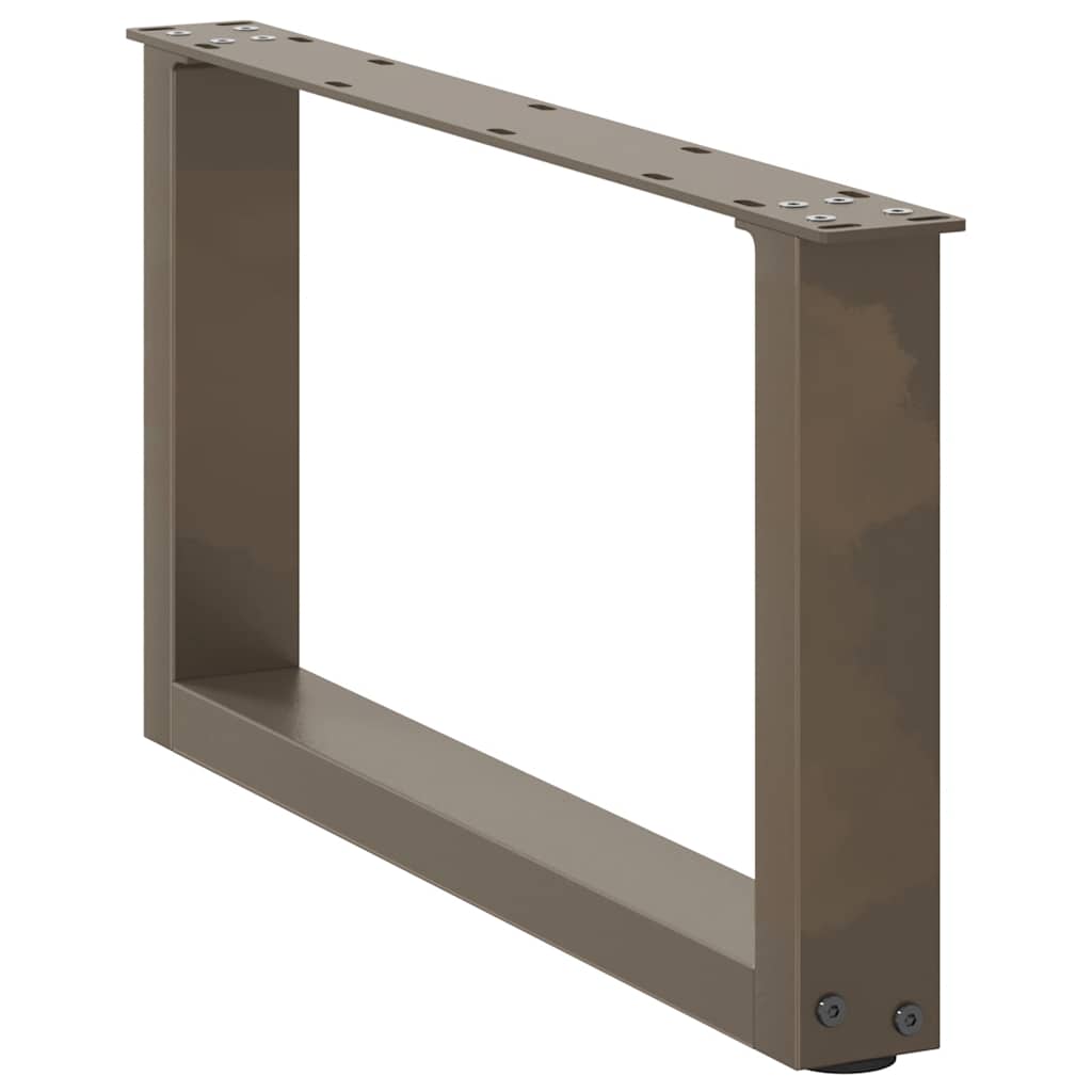 sofabordsben U-formet 2 stk. naturstål 70x(30-31) cm stål
