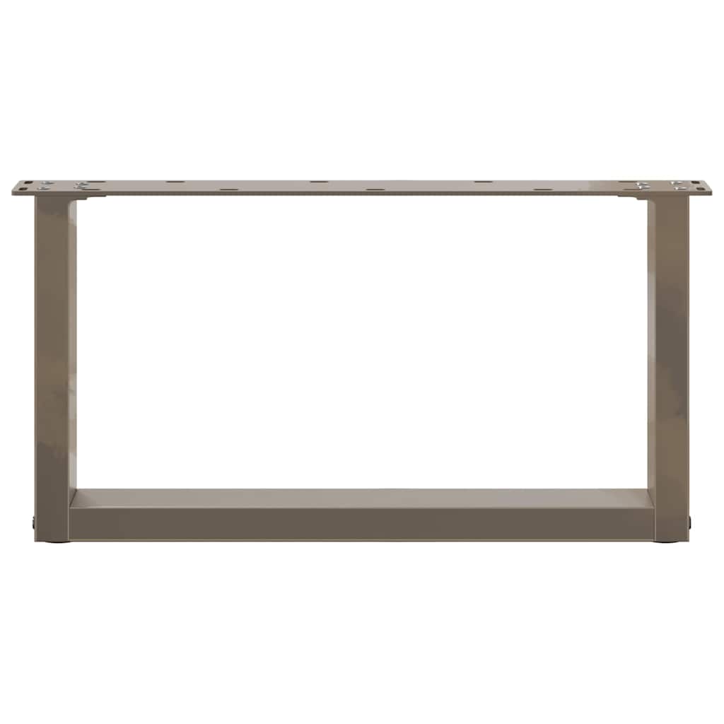 sofabordsben U-formet 2 stk. naturstål 70x(30-31) cm stål