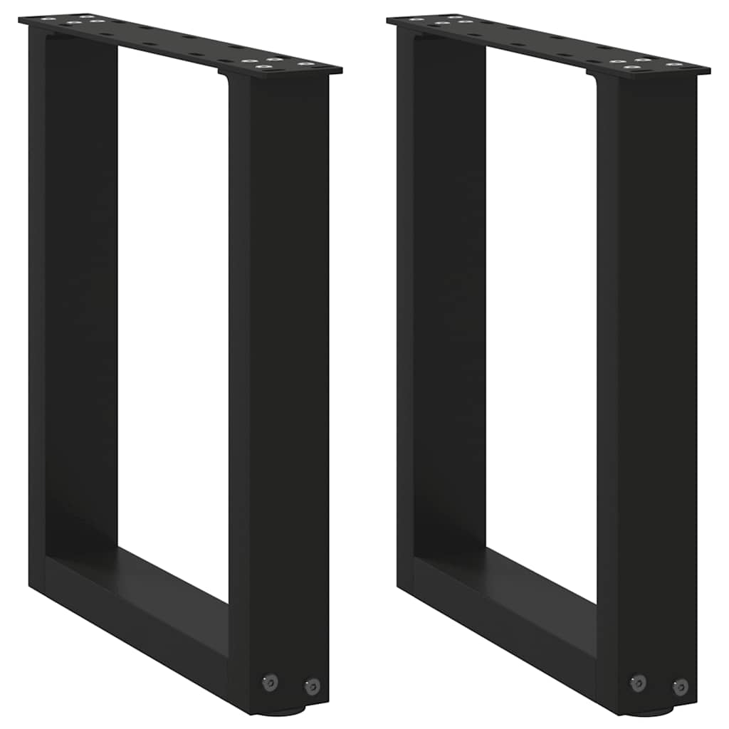 sofabordsben U-formet 2 stk. sort 28 x (42-43) cm stål