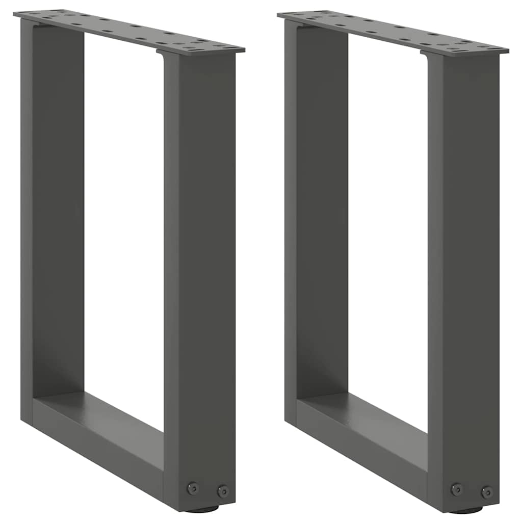 sofabordsben U-formet 2 stk. antracit 28 x (42-43) cm stål