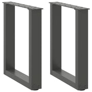 sofabordsben U-formet 2 stk. antracit 28 x (42-43) cm stål