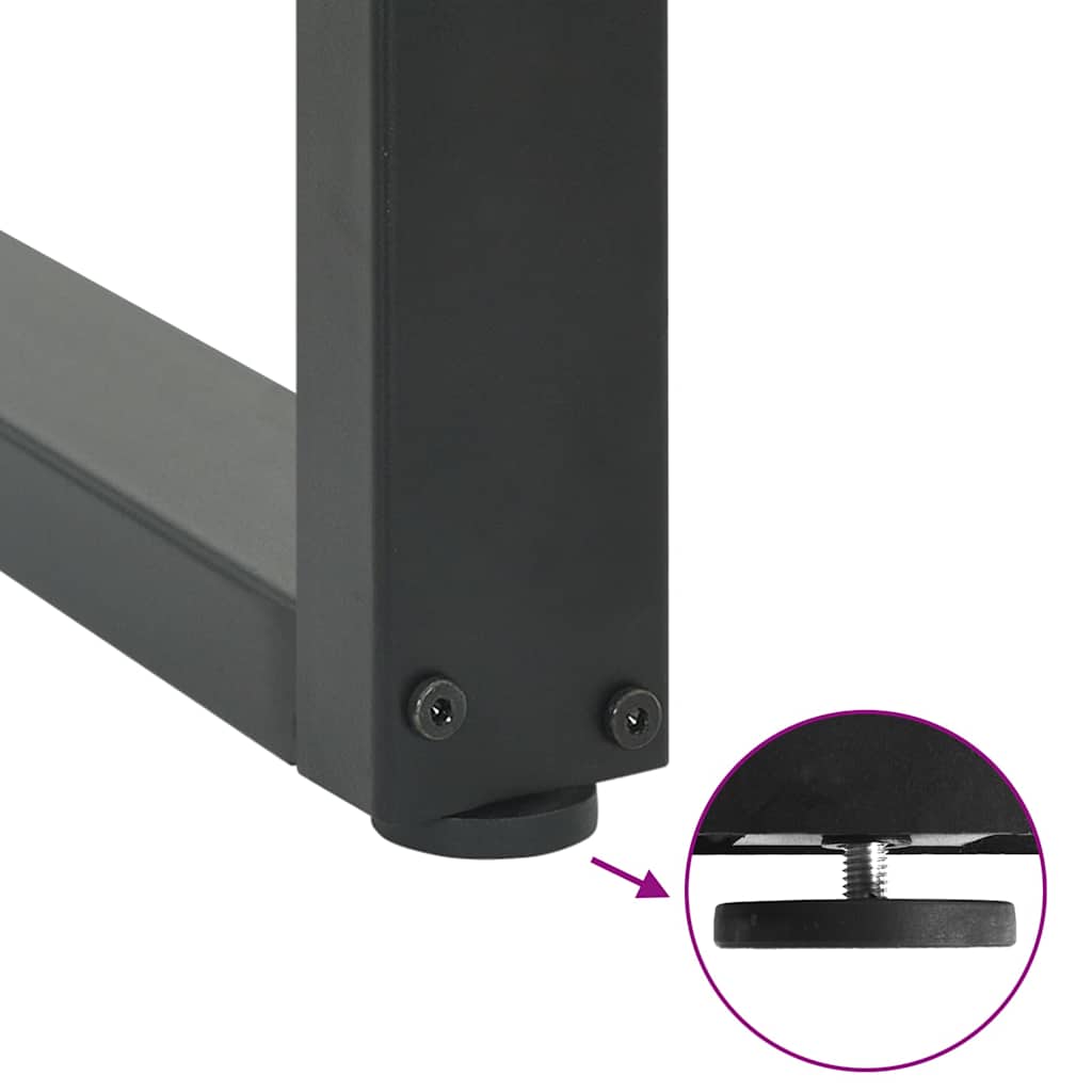 sofabordsben U-formet 2 stk. antracit 28 x (42-43) cm stål