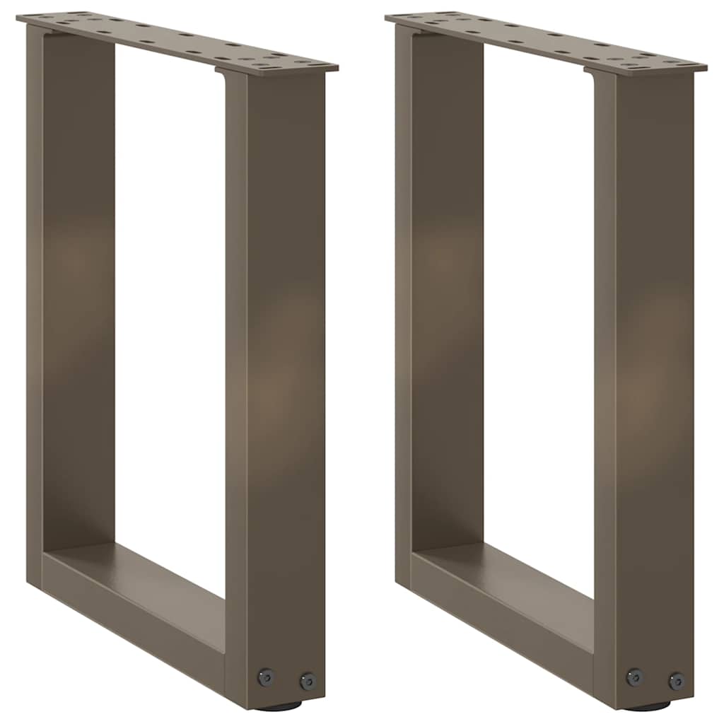 sofabordsben U-formet 2 stk. naturstål 28 x (42-43) cm stål
