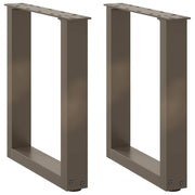 sofabordsben U-formet 2 stk. naturstål 28 x (42-43) cm stål