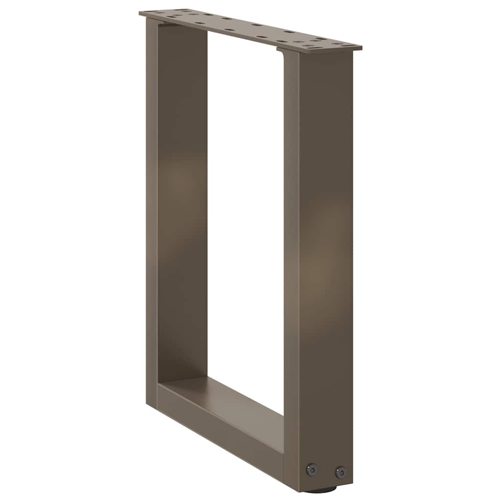 sofabordsben U-formet 2 stk. naturstål 28 x (42-43) cm stål