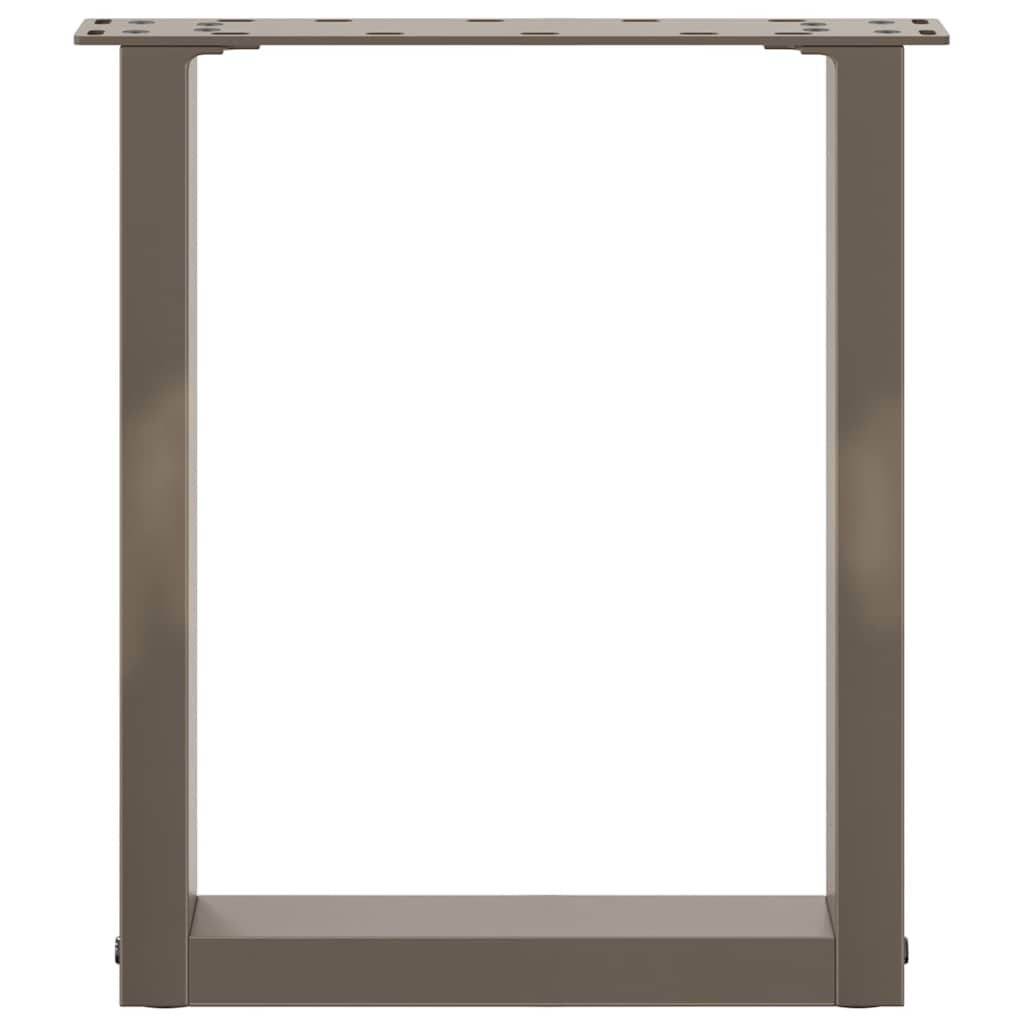 sofabordsben U-formet 2 stk. naturstål 28 x (42-43) cm stål