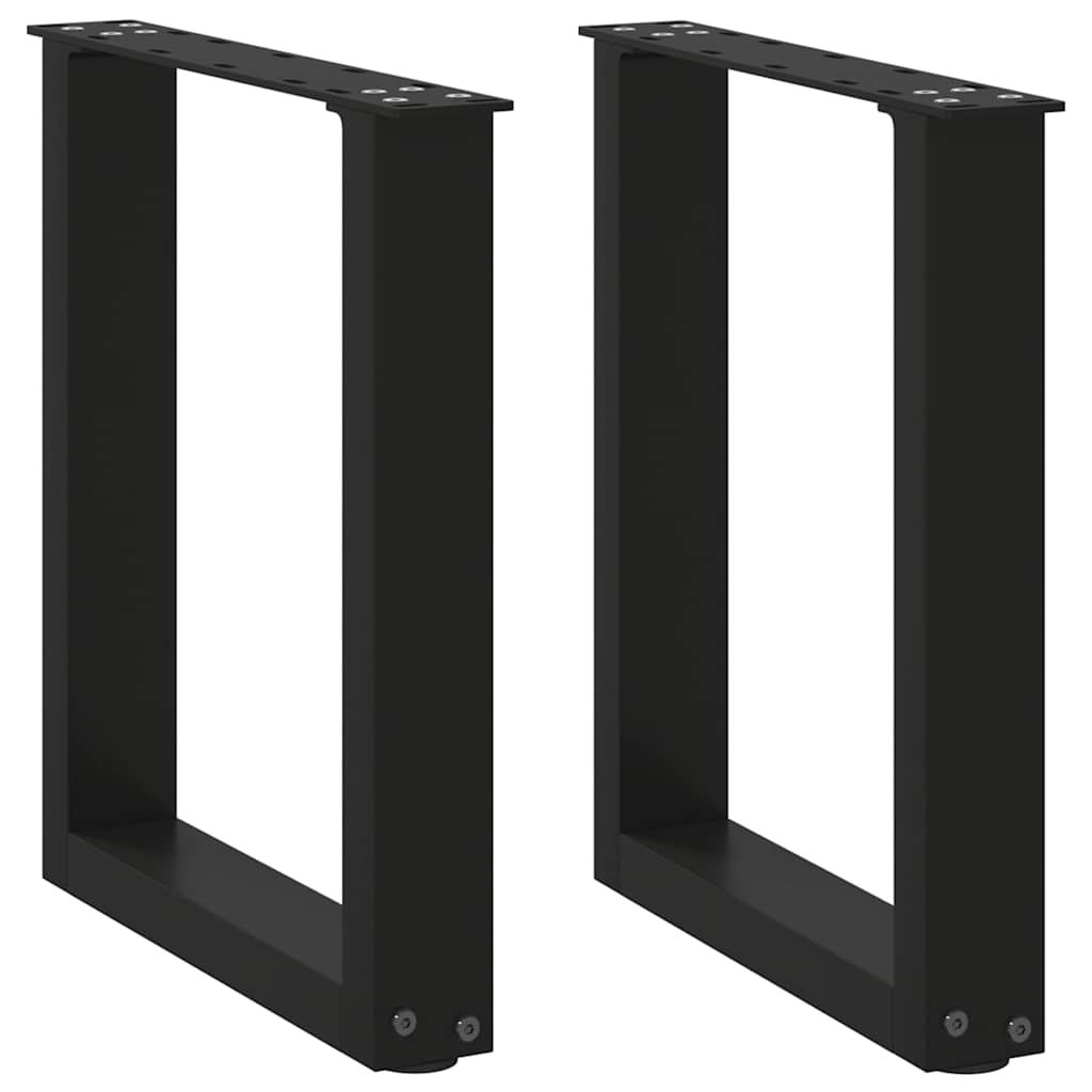 sofabordsben U-formet 2 stk. sort 38 x (42-43) cm stål