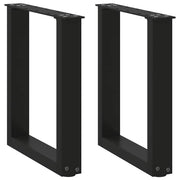 sofabordsben U-formet 2 stk. sort 38 x (42-43) cm stål