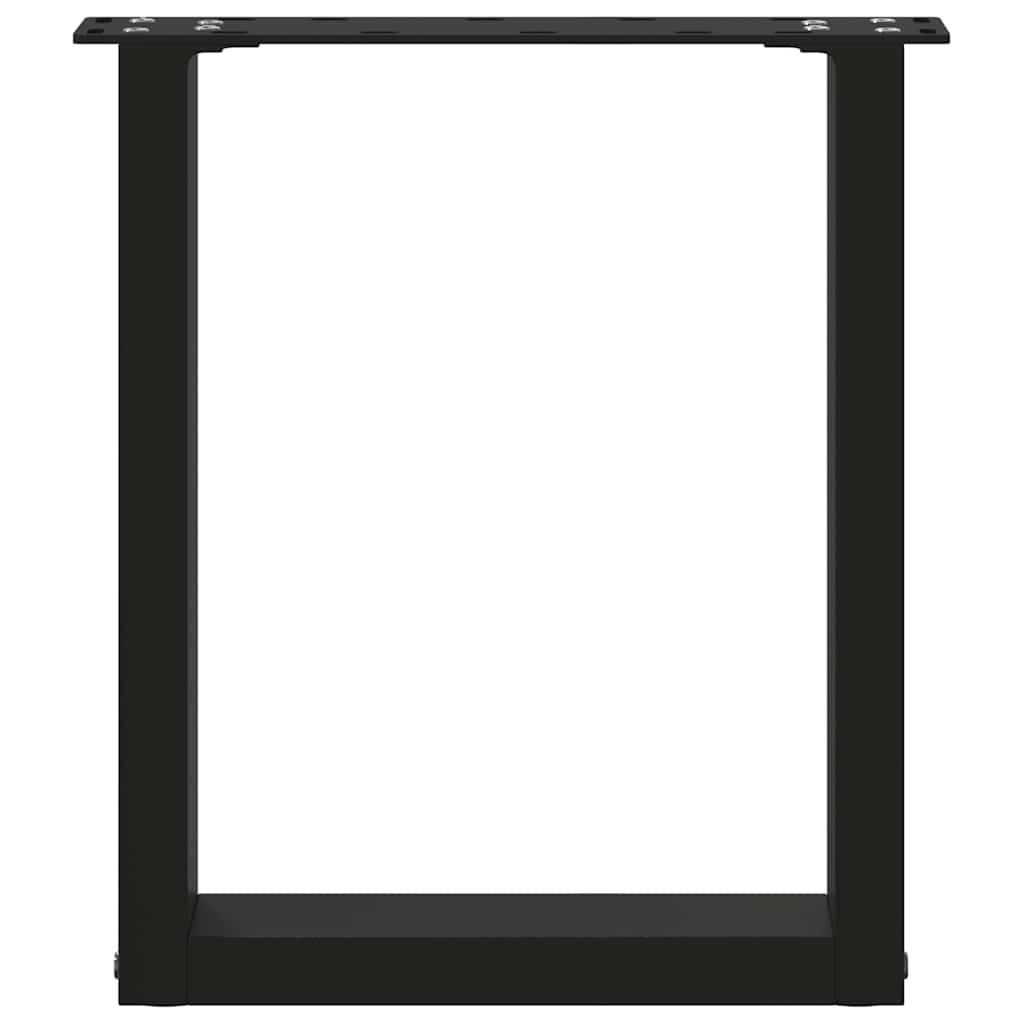 sofabordsben U-formet 2 stk. sort 38 x (42-43) cm stål