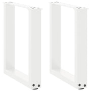 sofabordsben U-formet 2 stk. hvid 38 x (42-43) cm stål