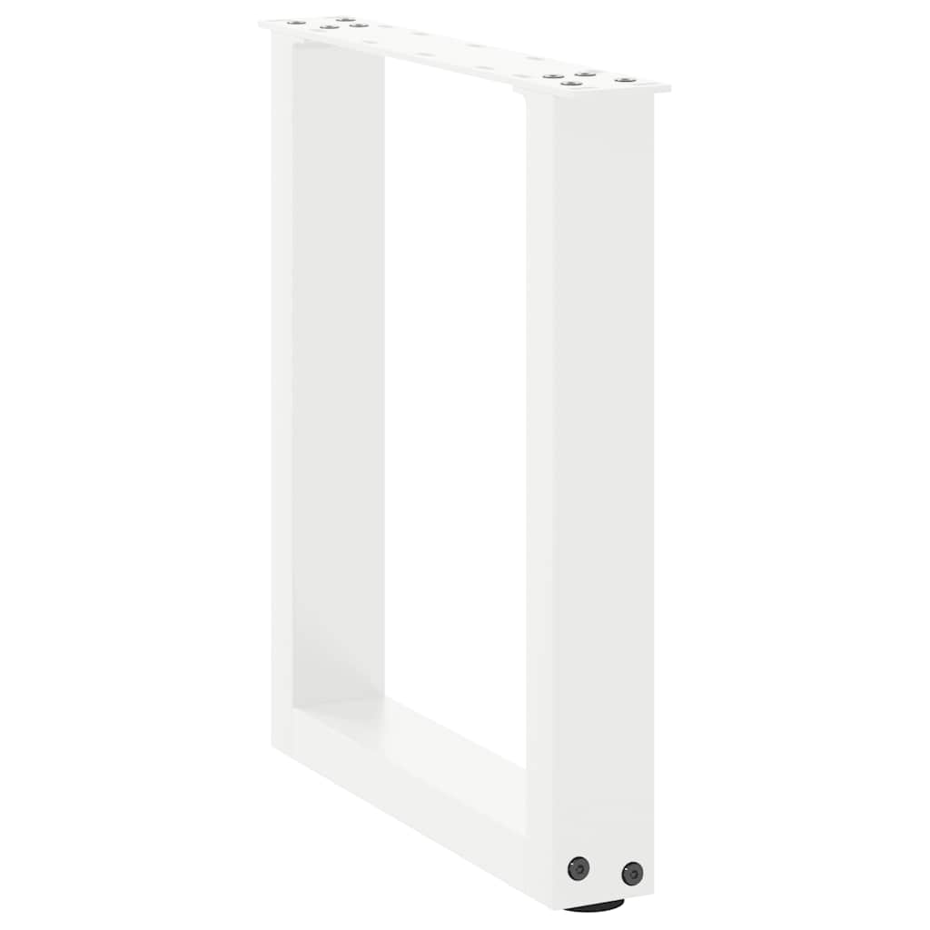 sofabordsben U-formet 2 stk. hvid 38 x (42-43) cm stål
