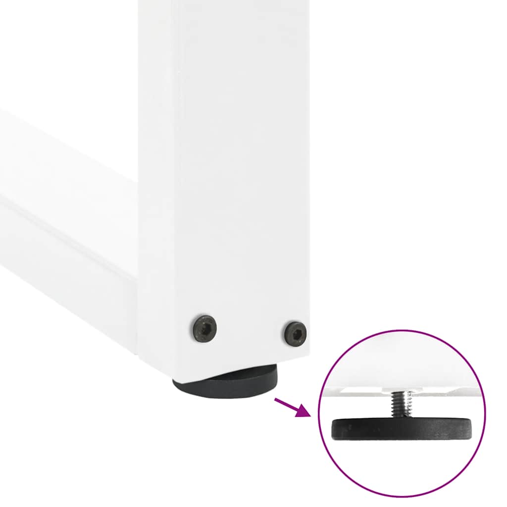 sofabordsben U-formet 2 stk. hvid 38 x (42-43) cm stål