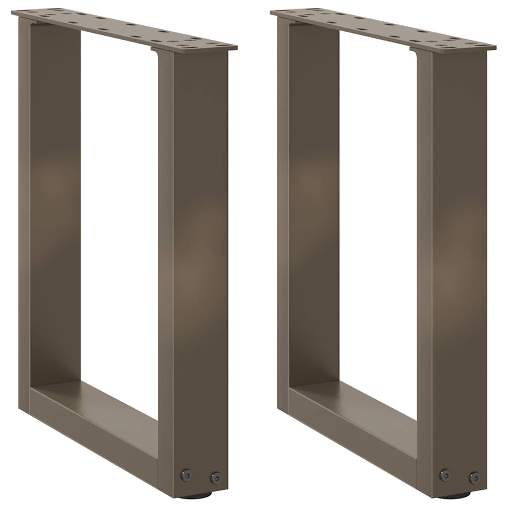 sofabordsben U-formet 2 stk. naturstål 38 x (42-43) cm stål