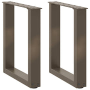 sofabordsben U-formet 2 stk. naturstål 38 x (42-43) cm stål