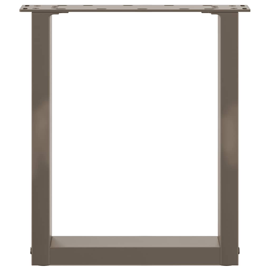 sofabordsben U-formet 2 stk. naturstål 38 x (42-43) cm stål