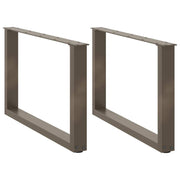sofabordsben U-formet 2 stk. naturstål 60 x (42-43) cm stål
