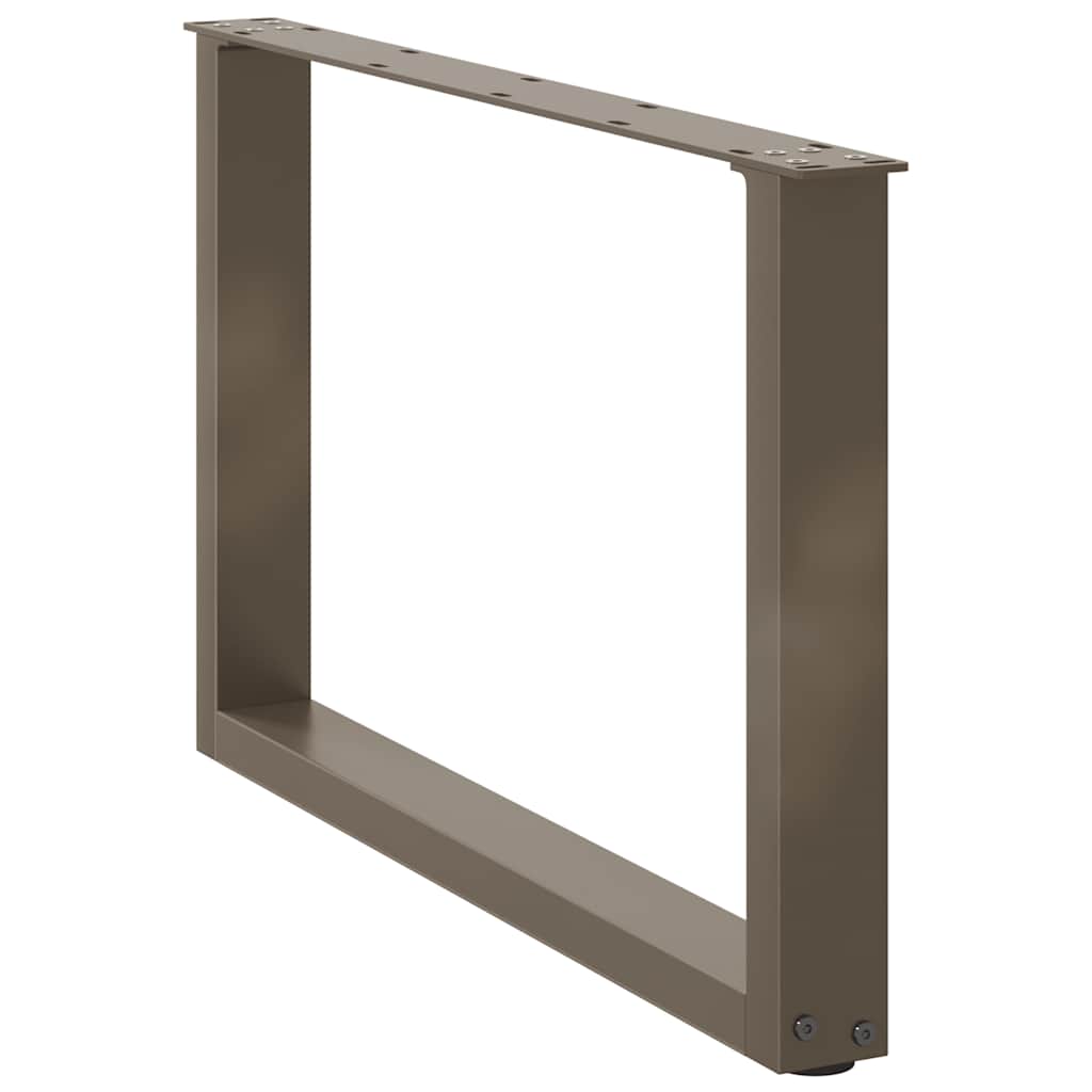 sofabordsben U-formet 2 stk. naturstål 60 x (42-43) cm stål