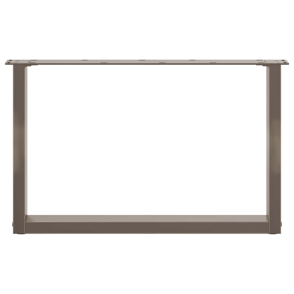 sofabordsben U-formet 2 stk. naturstål 60 x (42-43) cm stål