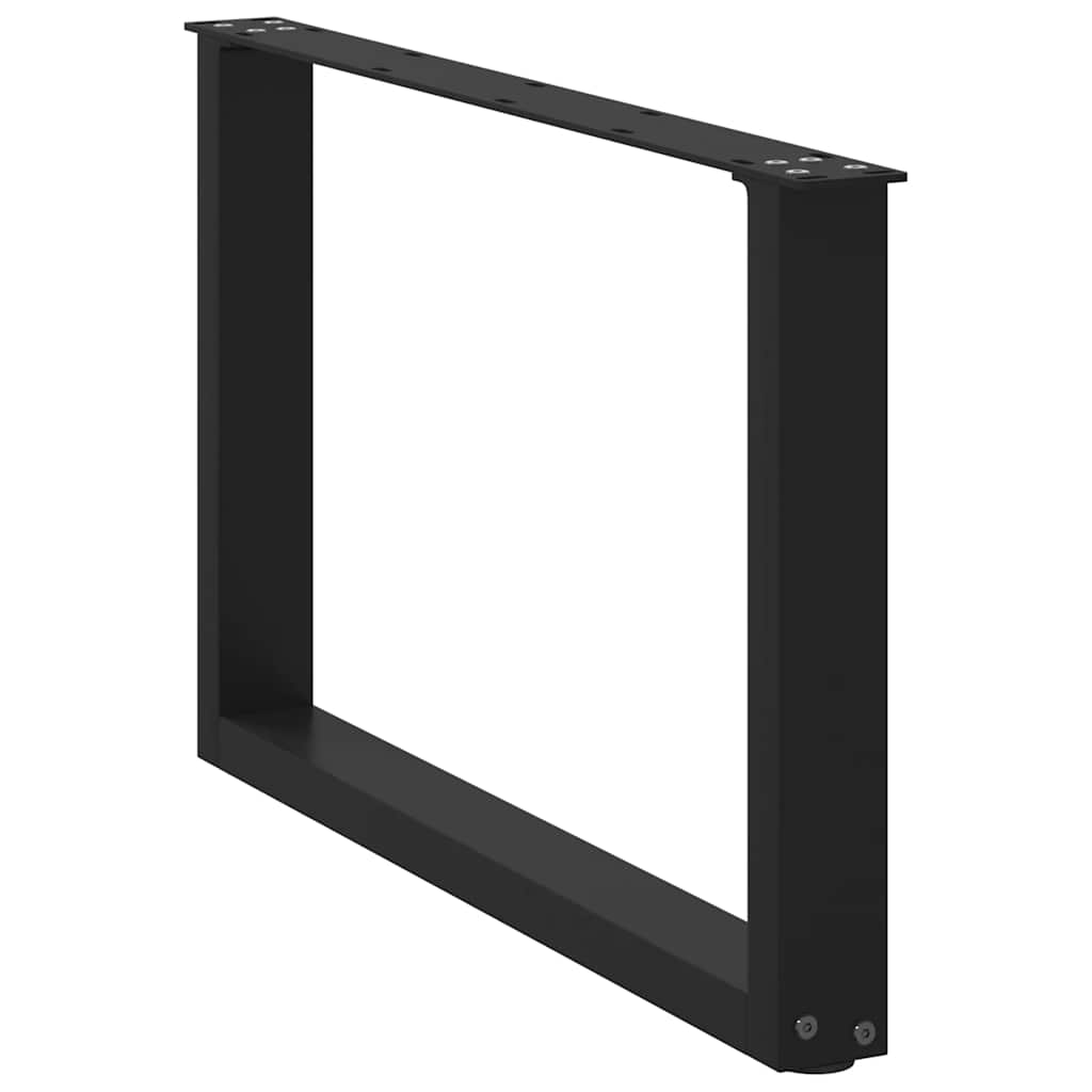 sofabordsben U-formet 2 stk. sort 70 x (42-43) cm stål