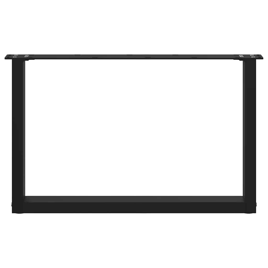 sofabordsben U-formet 2 stk. sort 70 x (42-43) cm stål