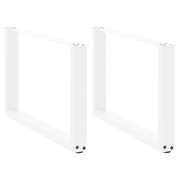 sofabordsben U-formet 2 stk. hvid 70 x (42-43) cm stål