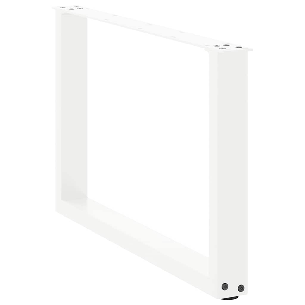 sofabordsben U-formet 2 stk. hvid 70 x (42-43) cm stål