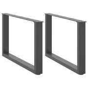 sofabordsben U-formet 2 stk. antracit 70 x (42-43) cm stål