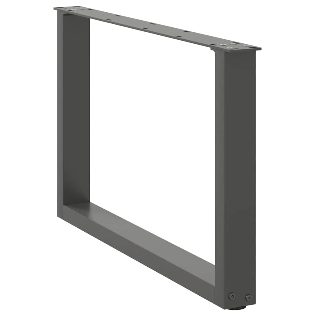 sofabordsben U-formet 2 stk. antracit 70 x (42-43) cm stål