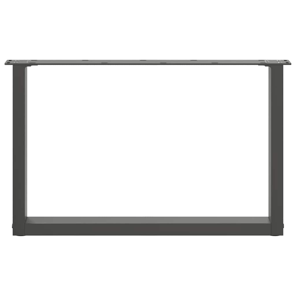 sofabordsben U-formet 2 stk. antracit 70 x (42-43) cm stål