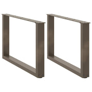 sofabordsben U-formet 2 stk. naturstål 70 x (42-43) cm stål
