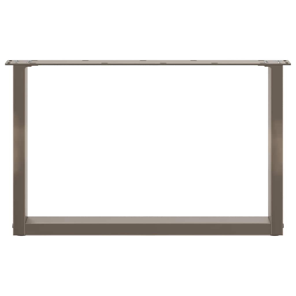 sofabordsben U-formet 2 stk. naturstål 70 x (42-43) cm stål